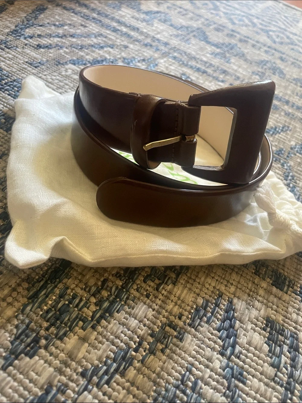 Paloma Wool Brown Prosseco Patent Belt